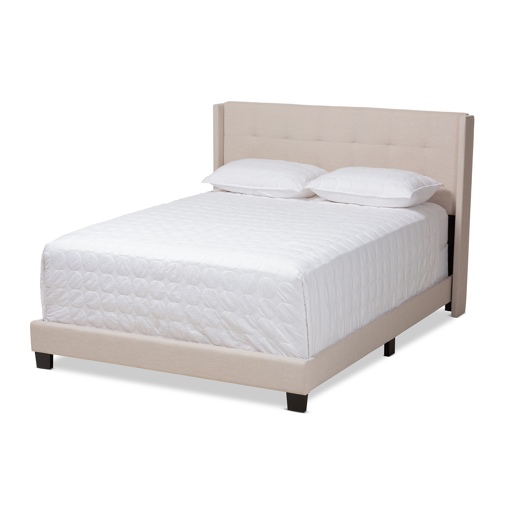 Baxton Studio Lisette Modern and Contemporary Beige Fabric Upholstered Full Size Bed